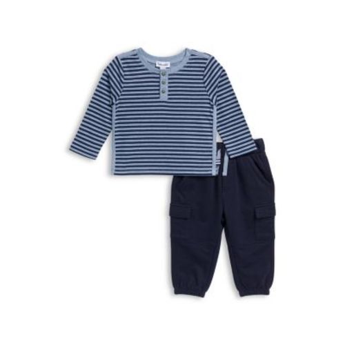 Boys' Curious Striped Henley Top & Jogger Pants Set - Baby