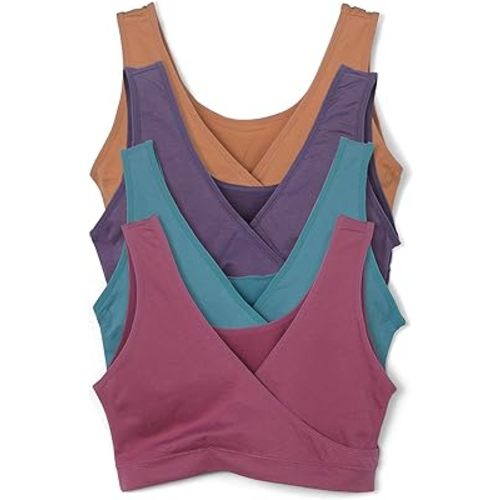 Caramel Cantina 4 Pack Nursing Maternity Women’s Sleep Comfort Bralette Bra