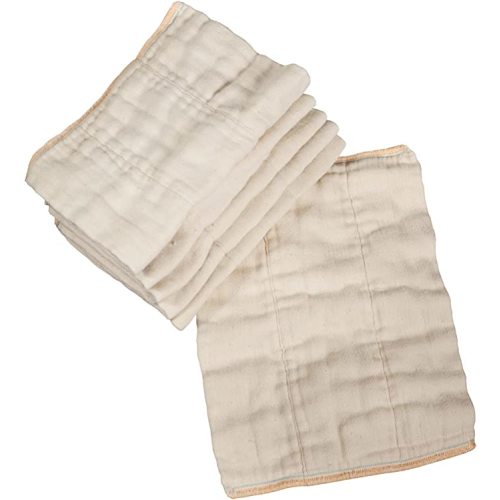OsoCozy Unbleached Prefold Cloth Diapers 100% Cotton, Durable, Soft, Absorbent, Sustainable & Economical - dims, Fits size range. - (Size)