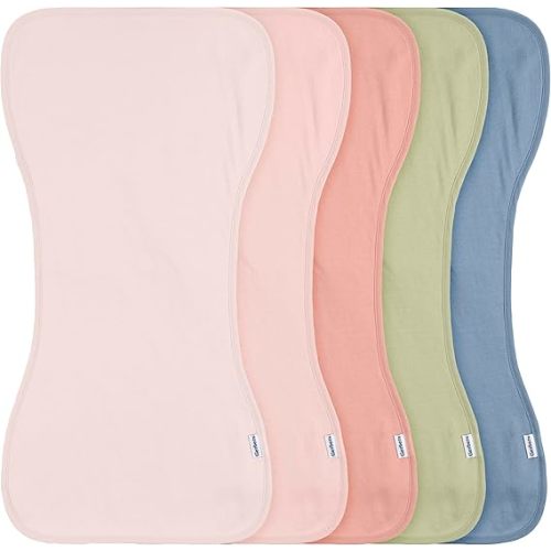 Gerber Baby Unisex Burp Cloths 5-Pack, Pink Blue, Size 10.5" x 21"
