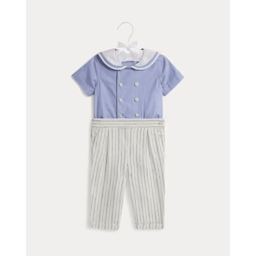 Sailor Shirt & Striped Linen-Cotton Pant