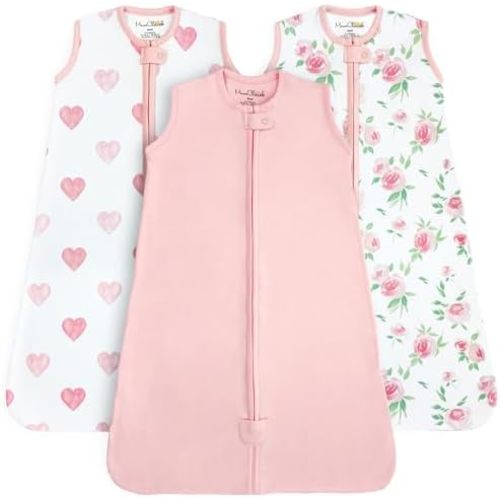 Organic Cotton Baby Wearable Blanket 0.5 TOG Sleep Sack 0-6 Months 3-Pack