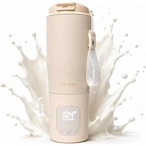 Portable Bottle Warmer 2-in-1 Baby Bottle Warmer & Bottle Sterilizer – Portable Milk Warmer with Fast Charging, Leak-Proof Design and Travel Strap – Bottle Warmer Portable for On-the-Go Feeding