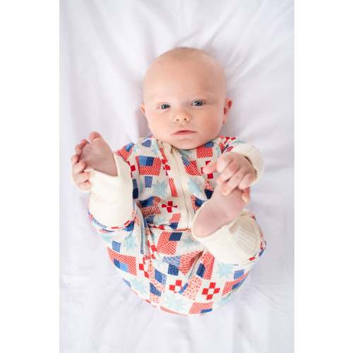 Patriotic Patchwork Baby Ribbed Cotton Zippy – American Farm Company