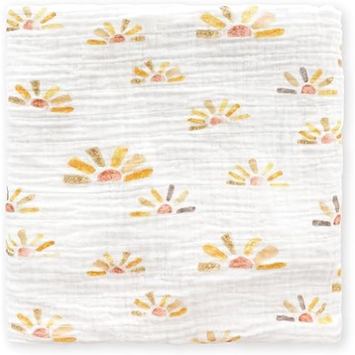 SwaddleDesigns Cotton Muslin Swaddle Blanket, Receiving Blanket for Baby Boys & Girls, Best Registry Gift, 46x46 inches, Watercolor Butterum Sunny Days