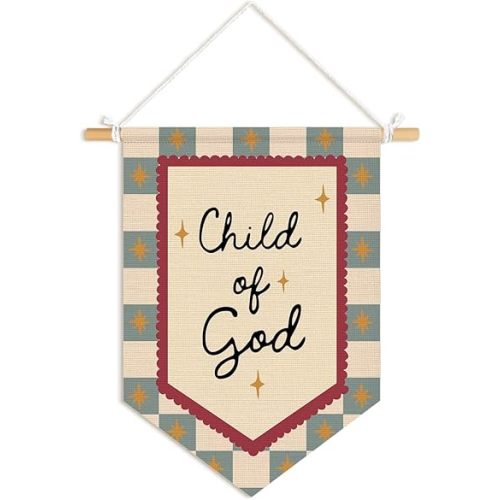 Christian Nursery Decor,Child of God Bible Verse Pennants Banner