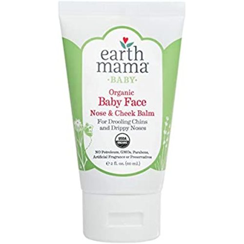 Organic Baby Face Nose & Cheek Balm for Dry Skin by Earth Mama | Natural Petroleum Jelly Alternative, 2-Fluid Ounce - 2 Ounce