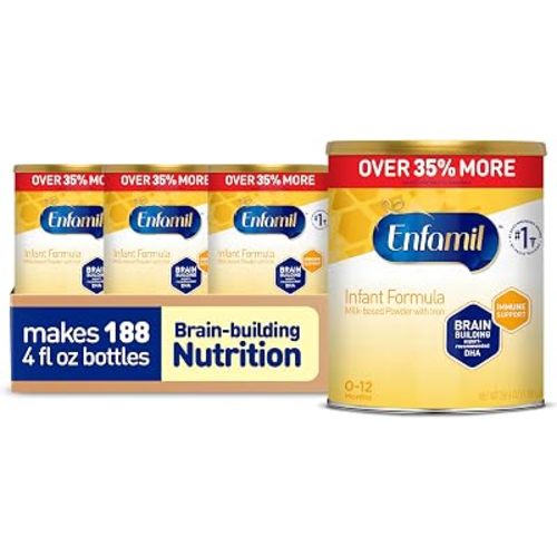 Enfamil Infant Formula, Milk-based Baby Formula with Iron, Omega-3 DHA & Choline, Powder Can, 29.4 oz (Pack of 4)