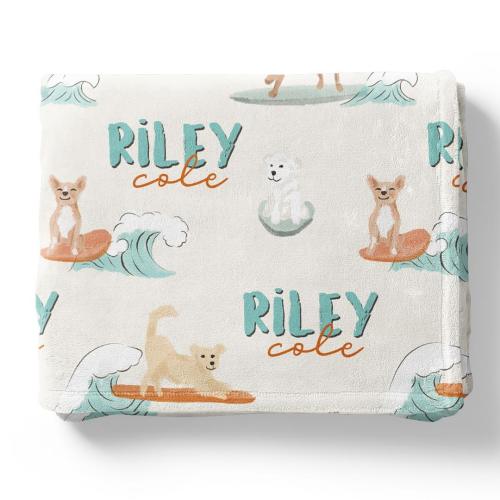 Paddle Pups Personalized Kids Blanket