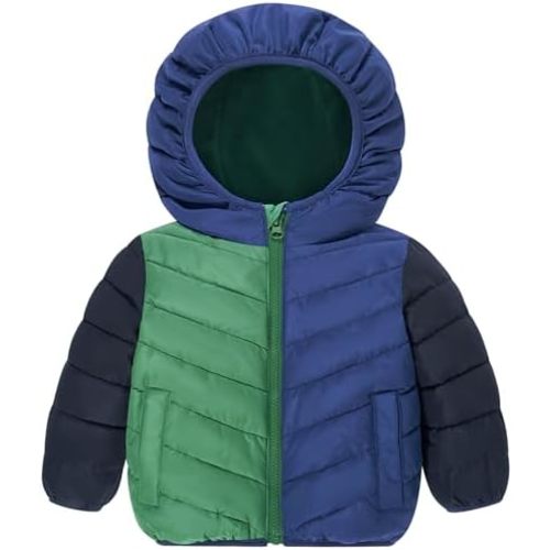 UNICOMIDEA Baby Boys' Color-Block Coat Lightweight Puffer Toddler Jacket for 9-24 Months