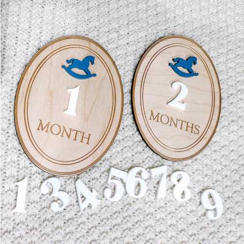 Rocking Horse Monthly Milestone Markers, Monthly Photo Sign, Horse Milestone Discs, Baby Shower Gift, Baby Photo Props, Horse monthly Photos