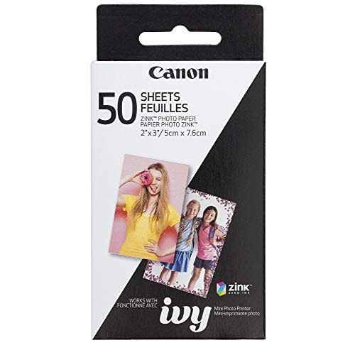 Canon Ivy Zink 2" x 3" Photo Sticker Paper 50 Sheets Pack