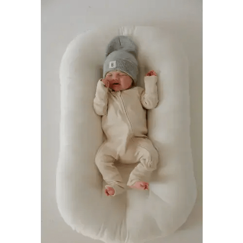 Bamboo Zip Pajamas | Ribbed Cream (Size: 0-3 Months)