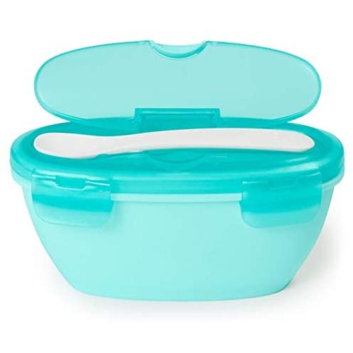 Skip Hop Baby Food Container Travel Set, Easy-Serve Bowl & Spoon, Teal
