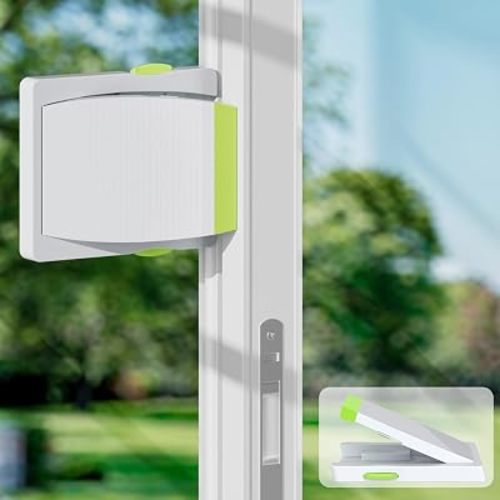 LATIBELL Sliding Door Lock, Sliding Glass Door Window Locks for Child Safety, Security Locks for Sliding Doors, Sliding Windows, and Closets, Easy Adhesive Install for Patio - Baby Proofing