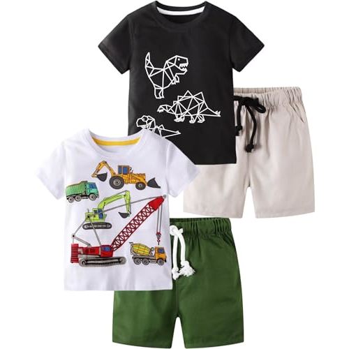 Boy Summer Clothes Toddler Outfits Kids Cotton Short Sets 2-7 Years | 2-Piece Short Sleeve Shirt Sets