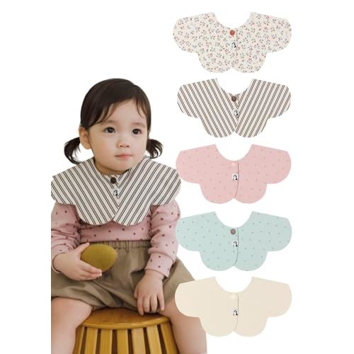 Konny Baby Bib 3/5/7-Pack Set, 360 ​​° Rotate, Soft and Absorbent Drooling for Toddler Boys Girls Baby Essentials