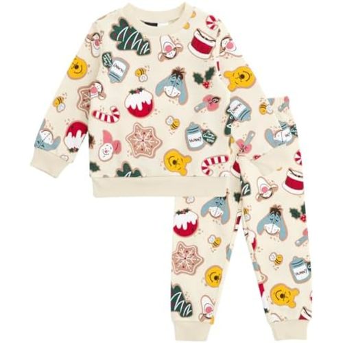 Disney Christmas Halloween Fleece Sweatshirt and Jogger Pants Outfit Set Newborn to Big Kid Sizes (Newborn - 14-16)