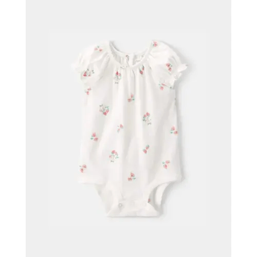 Baby Girl Strawberry Bodysuit - White - OshKosh B'gosh | Carter's