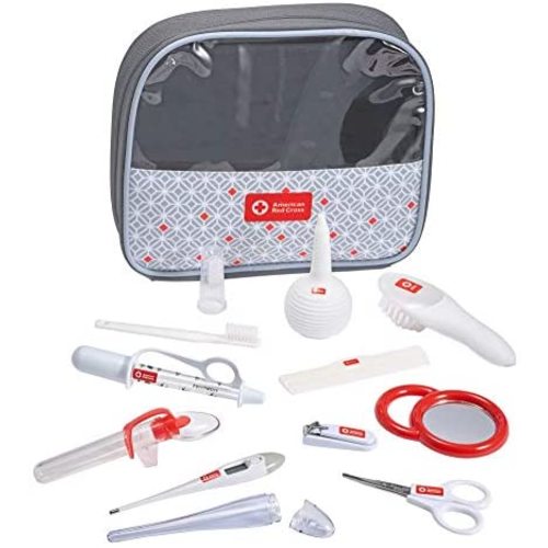 American Red Cross Deluxe Health and Grooming Kit| Infant and Baby Grooming | Infant and Baby Health | Thermometer, Medicine Dispenser, Comb, Brush, Nail Clippers and More with Convenient Tote