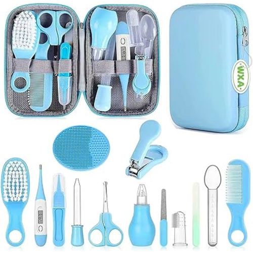 Baby Grooming Kit, Infant Safety Care Set with Hair Brush Comb Nail Clipper Nasal Aspirator,Baby Essentials Kit for Newborn Girls Boys