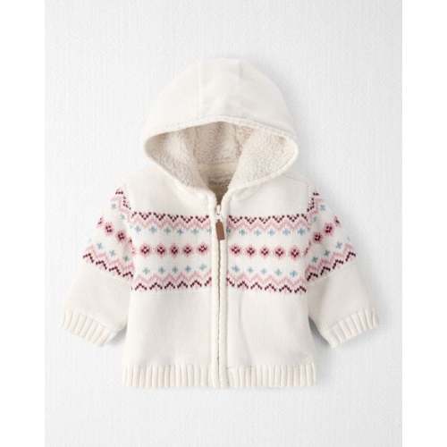 Baby Girl Recycled Fair Isle Sherpa Sweater Knit Jacket  - Little Planet | Carter's