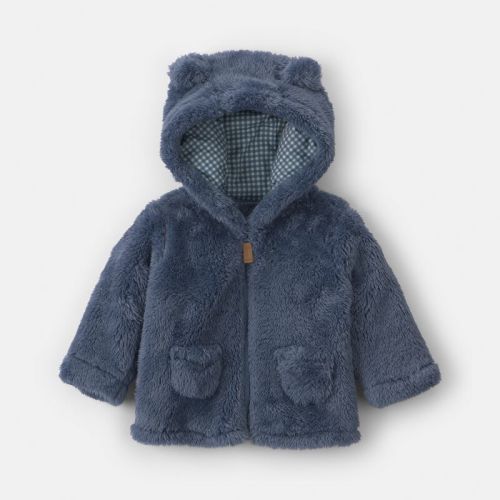 Baby Boy Bear Teddy Fleece Zip-Up Hoodie - Blue | Carter’s Oshkosh Canada
