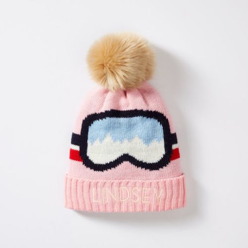 Kids Ski Goggle Pom Pom Hat