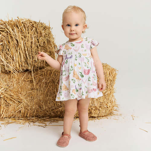 Jo Ruffled Twirl Bodysuit Dress