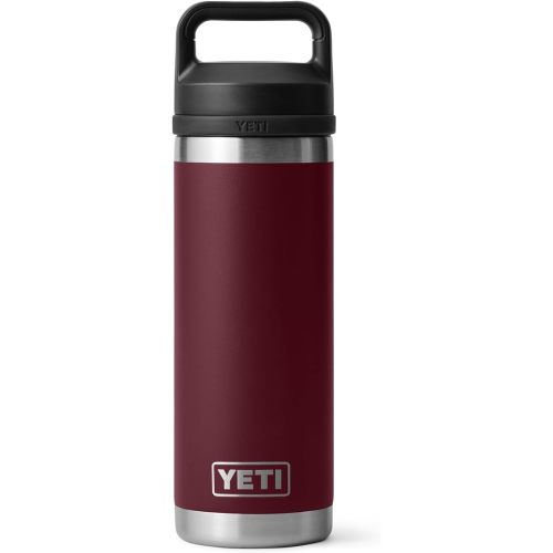 YETI Rambler 18 oz Bottle, Leakproof, Vacuum Insulated, Stainless Steel with Chug Cap, Wild Vine Red