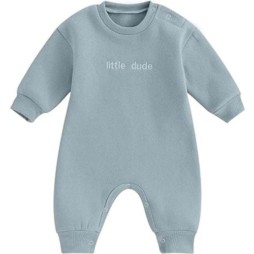 Twopumpkin Newborn Baby Boy Warm Sweatshirt Onesie Romper Long Sleeve Fleece Sweater Jumpsuit Winter Snow Outfit Clothes