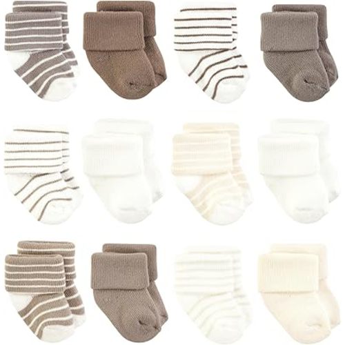 Hudson Baby Basics Unisex Baby Cozy Terry Baby Sock 12-Pack