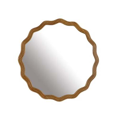 24-in W x 24-in H Round Brown Framed Wall Mirror in the Mirrors department at Lowes.com