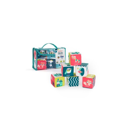 Feel to Learn Soft Rattle Stacking Cubes 6 Piece Set