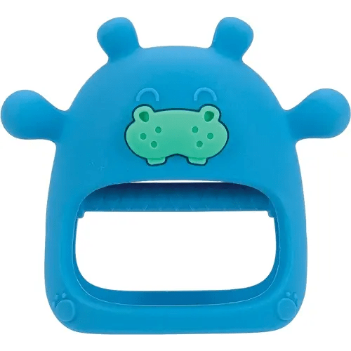 Nuby Silicone Wrist Teething Mitten - Baby Teether Ring - 3+ Months - Hippo