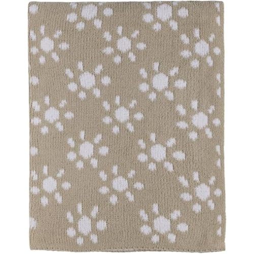 Living Textiles Chenille Knitted Blanket - Taupe Sun Flower