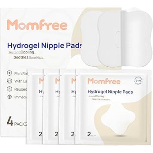 Cooling Nipple Pads for Breastfeeding: Hydrogel Gel Pad Instant Cooling Relief | Promotes Healing Irritated Nipples - 4Packs(8 Count)
