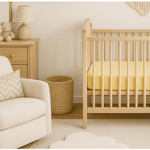 Frankie Fitted Crib Sheet 100% Organic Cotton - Butter Yellow, One Size