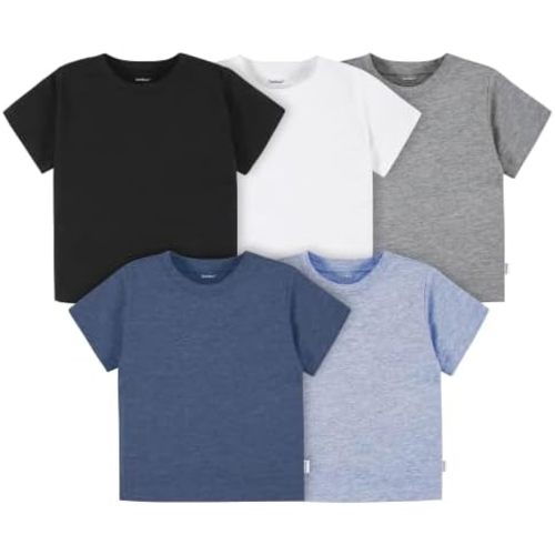 Gerber Baby & Toddler 5-Pack Solid Short Sleeve T-Shirts Jersey 160 GSM