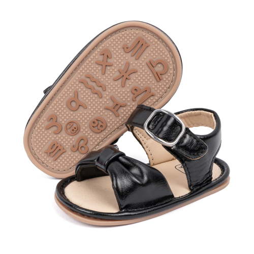 Meckior Baby Girls Sandals Rubber Sole Infant Summer Bow-Knot Shoes for First Walker 0-18 Months