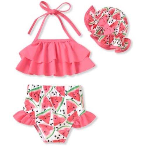 Aalizzwell Toddler Baby Girls Swimsuit with Hat