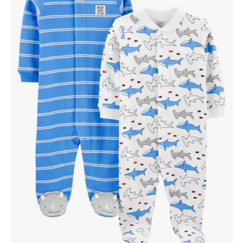 Simple Joys by Carter's baby-boys 2-way Zip Thermal Footed Sleep and Play, Pack of 2
