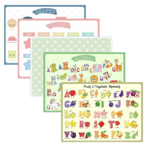 Disposable Placemats 40 Waterproof Placemats with 5 Cute Animal Designs