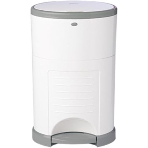Diaper Dekor Mini Hands-Free Diaper Pail | Easiest to Use | Just Step – Drop – Done | Doesn’t Absorb Odors | Most Economical Refill System | 70% Recycled Materials | EKO White