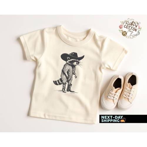 Cowboy Raccoon Kids Shirt - Funny Western Toddler Tee