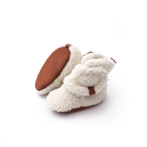 ALABASTER SHERPA Stay-On Baby Booties | Organic Boots 0-12M – goumikids