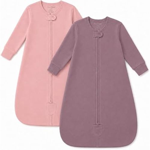 Organic Cotton Baby Wearable Blanket 0.5 TOG Sleep Sack 0-6 Months 2-Pack