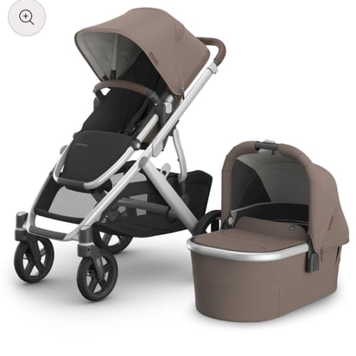 Dark Taupe UPPAbaby Vista V3 Stroller + Bassinet Bundle