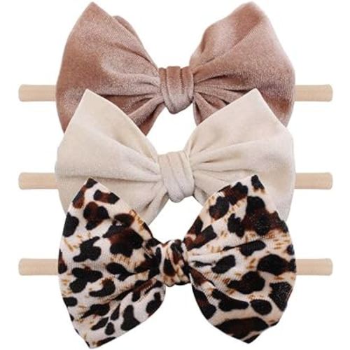 YanJie Hairband, 4pcs Handmade Halloween Baby Girl Headbands, Soft Nylon Stretchy Headband with Printed Pumpkin Spider for Newborn Toddler Infant Purple, Orange, Black