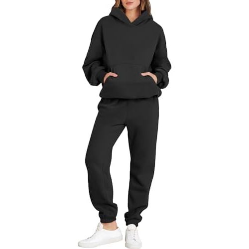ANRABESS Womens 2 Piece Outfits Lounge Hoodie Oversized Sweatshirt Jogger Sweatpants Y2K Tracksuit Sweatsuit Set Fall Clothes